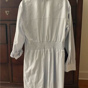 Steve Madden Light Blue and White Striped Shirt